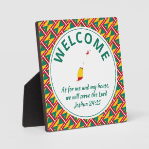 Plaque Photo GRENADA FLAG Christian Welcome