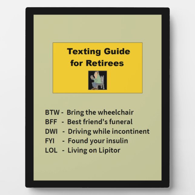 Plaque Photo Guide textuel pour les retraités (Devant)