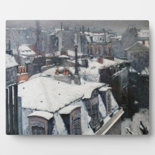 Plaque Photo Gustave Caillebotte - Toits sous la neige