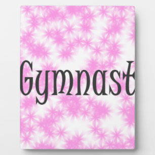 Plaque Photo Gymnaste rose et blanc