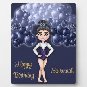 Plaque Photo Gymnastique Anniversaire avec Bleu Balloon Arch