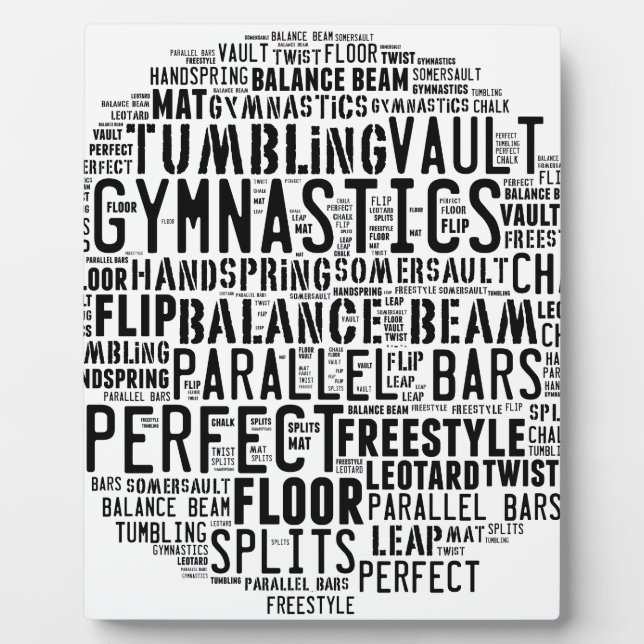 Plaque Photo Gymnastique Mot Cloud (Devant)
