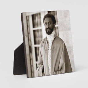 Plaque Photo Haile Selassie SA Majesté Jah Rastafari Présentoir