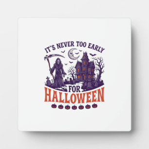 Plaque Photo Halloween de la Faucheuse Maison Hantée Jamais Tro