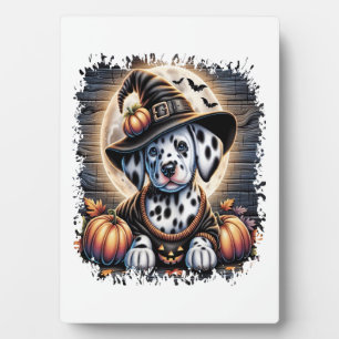 Plaque Photo Halloween du chien dalmate