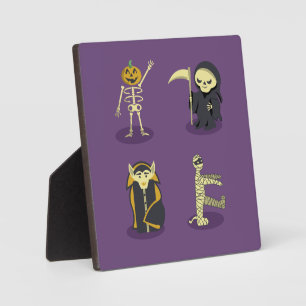 Plaque Photo Halloween Squelette Dracula Mummy Griffe Reaper