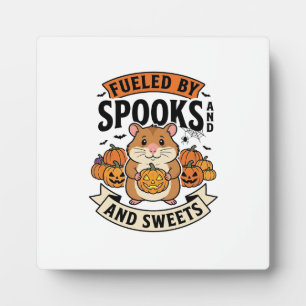 Plaque Photo Hamster d'Halloween Alimenté par les Fantômes Drôl