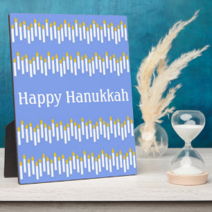 Plaque Photo Hanoukka bougies en bleu