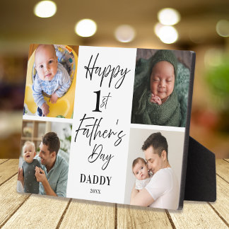 Plaque Photo Happy 1st Father’s Day New Daddy 4 Photo Collage