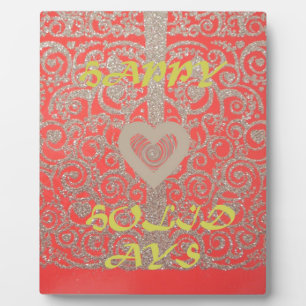 Plaque Photo Happy Holidays Parties scintillant rouge design co