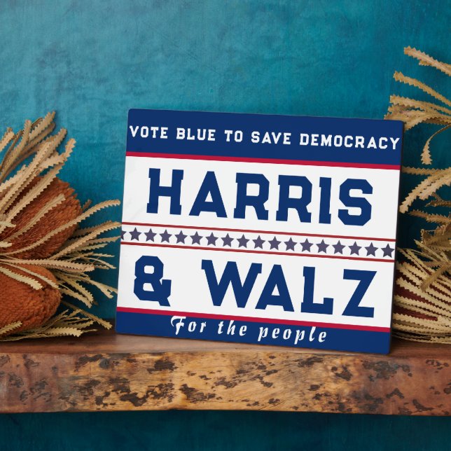 Plaque Photo Harris & Walz Élection 2024 (Côté)
