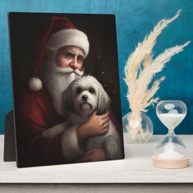 Plaque Photo Havanais avec Noël Festif du Père Noël (Côté)
