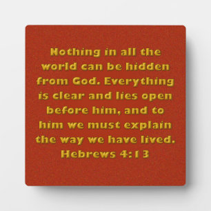 Plaque Photo Hébreux 4:13