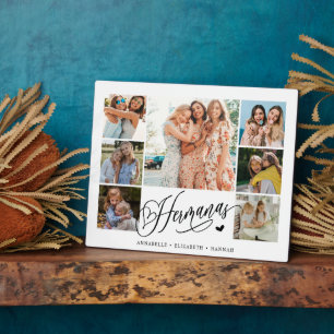 Plaque Photo Hermanas Photo Collage Typographie Keepsaké