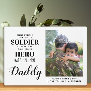 Plaque Photo Héros du soldat militaire papa Fête des pères de l