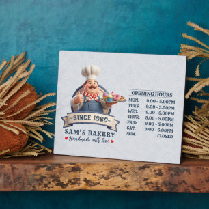 Plaque Photo Heures d'ouverture de la boulangerie-pâtisserie