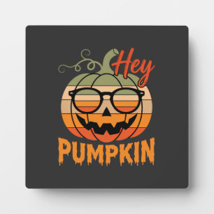 Plaque Photo Hey Pumpkin Lunettes de soleil rétro Halloween