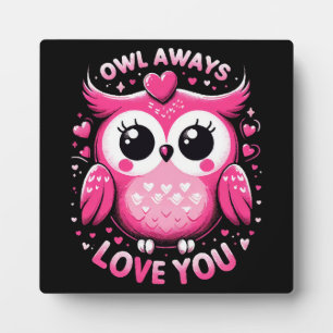 Plaque Photo Hibou t'aime toujours - Saint-Valentin