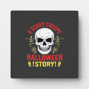 Plaque Photo Histoire de crâne de Halloween effrayant et flippa