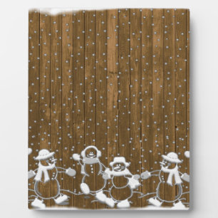Plaque Photo Hiver Neige Snowman Paix Aimer Destinée