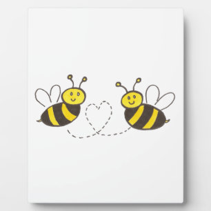 Plaque Photo Honey Bees with Heart