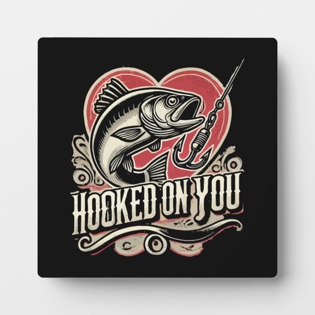Plaque Photo Hooked On You - Saint Valentin Pêche (Devant)