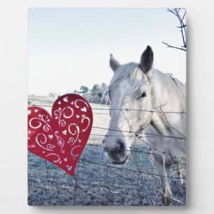 Plaque Photo HORSE coeur Valentine