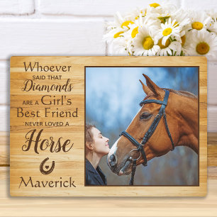 Plaque Photo Horse Lover Girl's Best Friend Keepsaké Photo