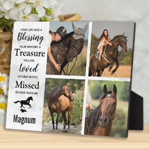 Plaque Photo Horse Memorial Animaux de compagnie perte Sympathi