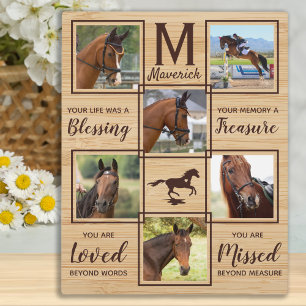 Plaque Photo Horse Memorial Unique Photo Collage