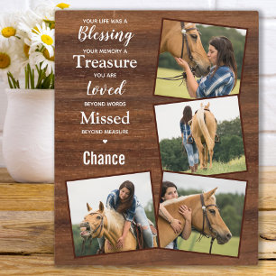 Plaque Photo Horse Photo Rustique Wood Keepsaké Memorial