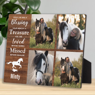 Plaque Photo Horse Photo Woodgrain Keepsaké Horse Memorial