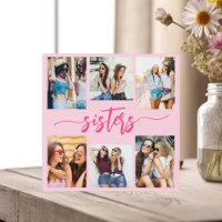 Hot Pink Sisters 6 Photo Collage Keepsaké cadeau