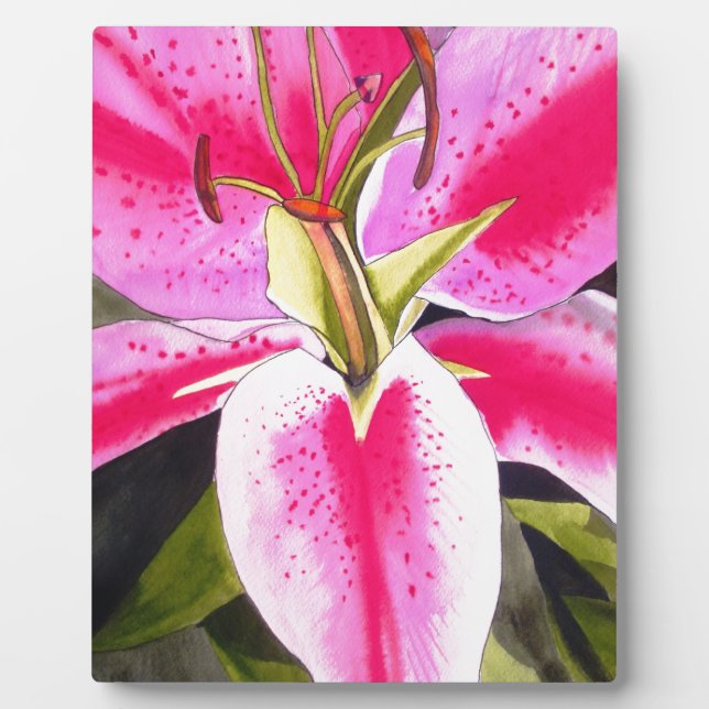 Plaque Photo Hot rose Lily Tenerife pop art (Devant)