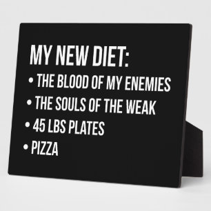 Plaque Photo Humour de gym - Régime alimentaire - Sang, Âmes, P
