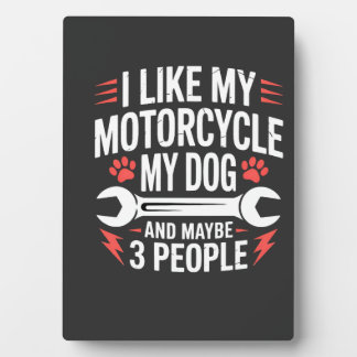 Plaque Photo Humour de propriétaire de chien moto