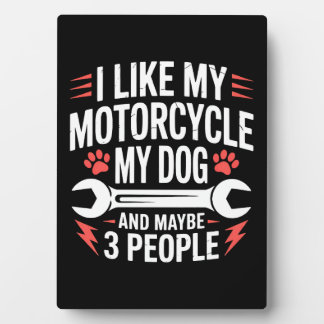 Plaque Photo Humour propriétaire de chien de moto