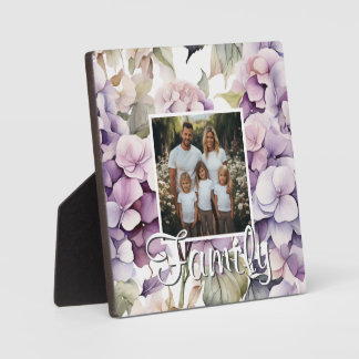 Plaque Photo Hydrangeas aquarelle rose violet élégant 