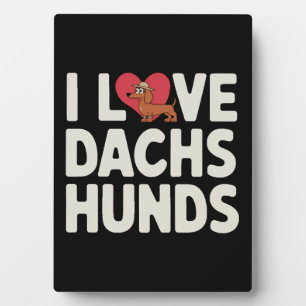Plaque Photo I Love Dachshunds mignon dessin