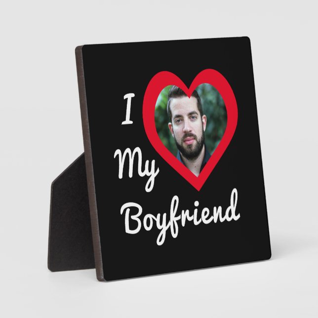 Plaque Photo I Love My Boyfriend Base Photo personnalisée (Recto)