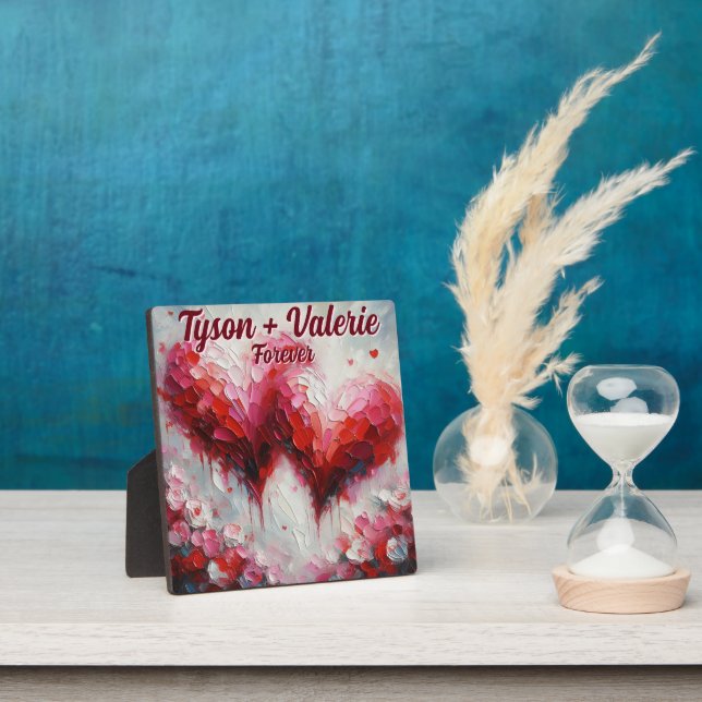 Plaque Photo I Love You Two Abstract Hearts Personalized (Insitu)