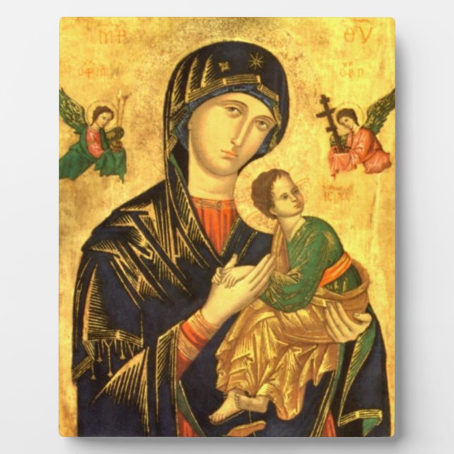 Plaque Photo Icône Madonna et Enfant Jésus (Devant)