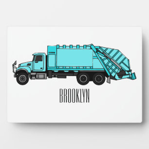 Plaque Photo Illustration de camion à ordures