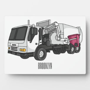 Plaque Photo Illustration de camion à ordures