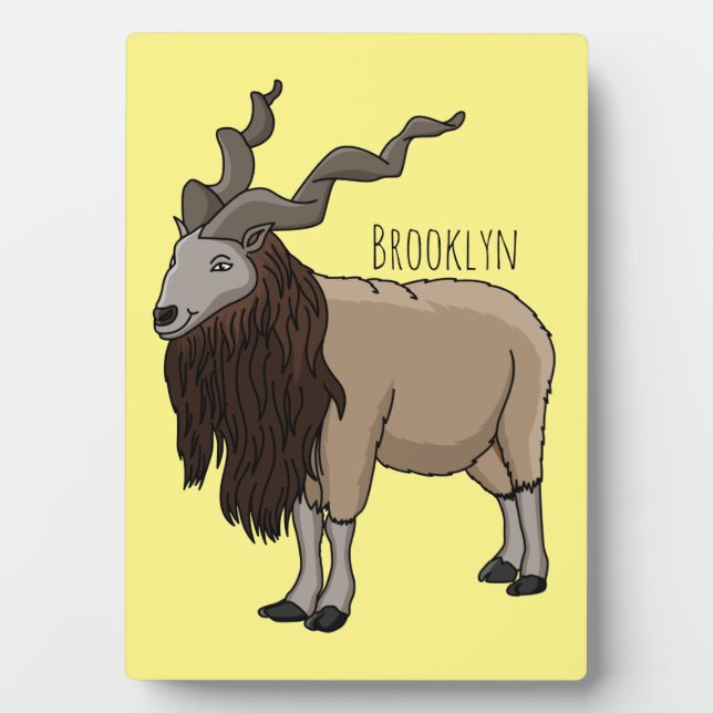Plaque Photo Illustration de chèvre de Markhor (Devant)