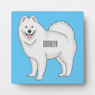 Plaque Photo Illustration de chien Samoyède de dessin animé