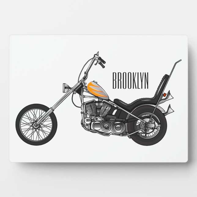 Plaque Photo Illustration de Chopper Motorcycle 1950 (Devant)
