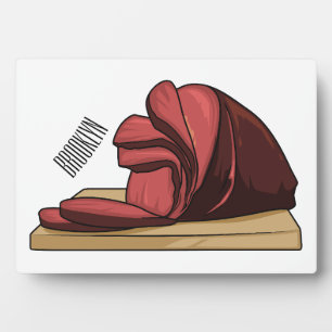 Plaque Photo Illustration de dessin animé de jambon 