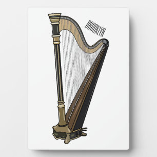 Plaque Photo Illustration de dessin animé sur la harpe