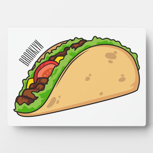 Plaque Photo Illustration de dessin sur Taco (Devant)
